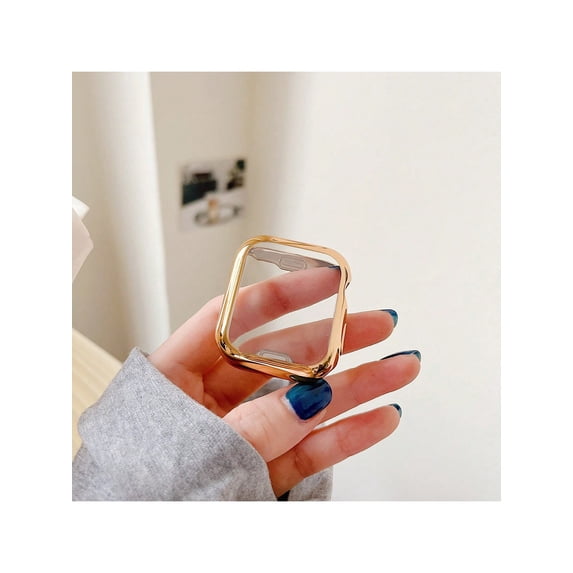 1pc Soft, Shockproof & Electroplated Tpu Full Protection Case For Apple Watch 6/7/8 Series (case Only)