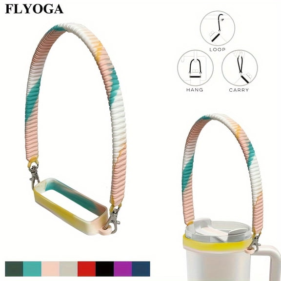 1pc of Soft And Sturdy Water Bottle Strap - Silicone Carrying Rope for Water Bottles - Compatible with Most 8-40Oz Containers - Tumbler-Camo Pastel Pink