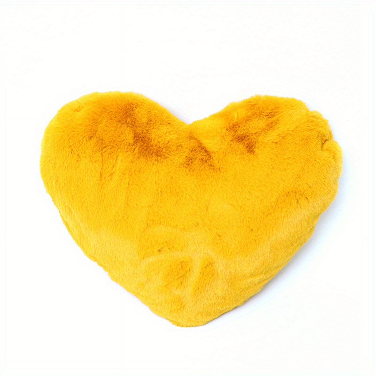 1pc Soft and Cozy Imitation Rabbit Fur Heart Shape Pillow for Living