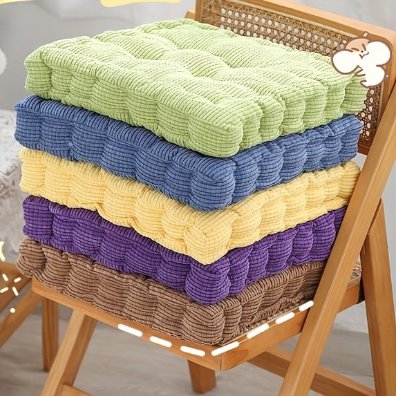 1pc Soft and Thickened Tatami Seat Cushion for Office, Bedroom, and Dining Chair - Round Dandelion Corduroy Chair Cushion for Home Decor