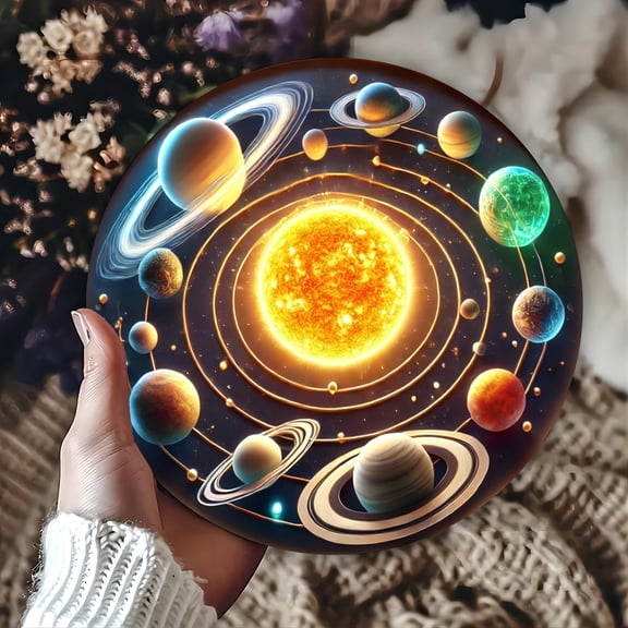 1pc Solar System Planet Metal Wall Art, Space-Themed Room Decoration for Home, Office, Astronomy Gifts - Durable Aluminum Construction - Educational Celestial Display, Celestial Decor, 2D Flat
