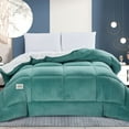 thumbnail image 1 of 1pc Solid Color Thick Soft Comforter Lamb Quilt, Ultra Breathable All Season Cover Quilt Double-Sided, Box Stitch for Bedroom Warm Autumn And Winter Comforter, Gift, Home Decor, 1 of 19