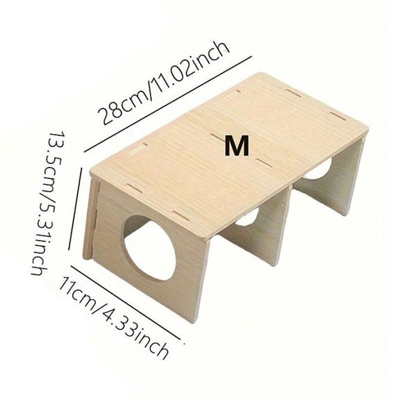 1pc Solid Wood Hideaway House, For Hamster Squirrel, Small Pet Aquascape Toys, Small Animal Cage Accessories