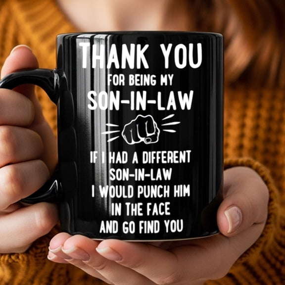 1pc Son-in-Law Thank You Gift Ceramic Coffee Mug With Heartwarming Message - Family Keepsake Cup For Birthday, Christmas, Wedding Anniversary - Ideal Present For Son-in-Law From Parents-in-Law