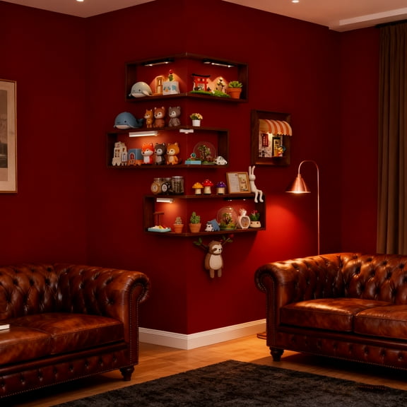 1pc Space-Saving Corner Shelves, Floating Shelves Unit, Wall Mounted Storage, Two-Tier Design, Modern Home Decor, Space Saving Solution, Easy Installation, Living Room Organization