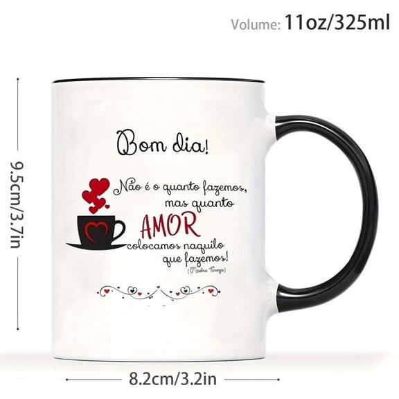 1pc Spanish Love Phrase Coffee Mug 11oz Cup with Te Amo Spanish Wedding Vows Text Romantic Couples Valentine s Day Anniversaries Dishwasher Reusable C