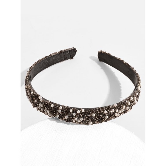 1pc Sparkling Faux Pearl & Rhinestone Decor Headband