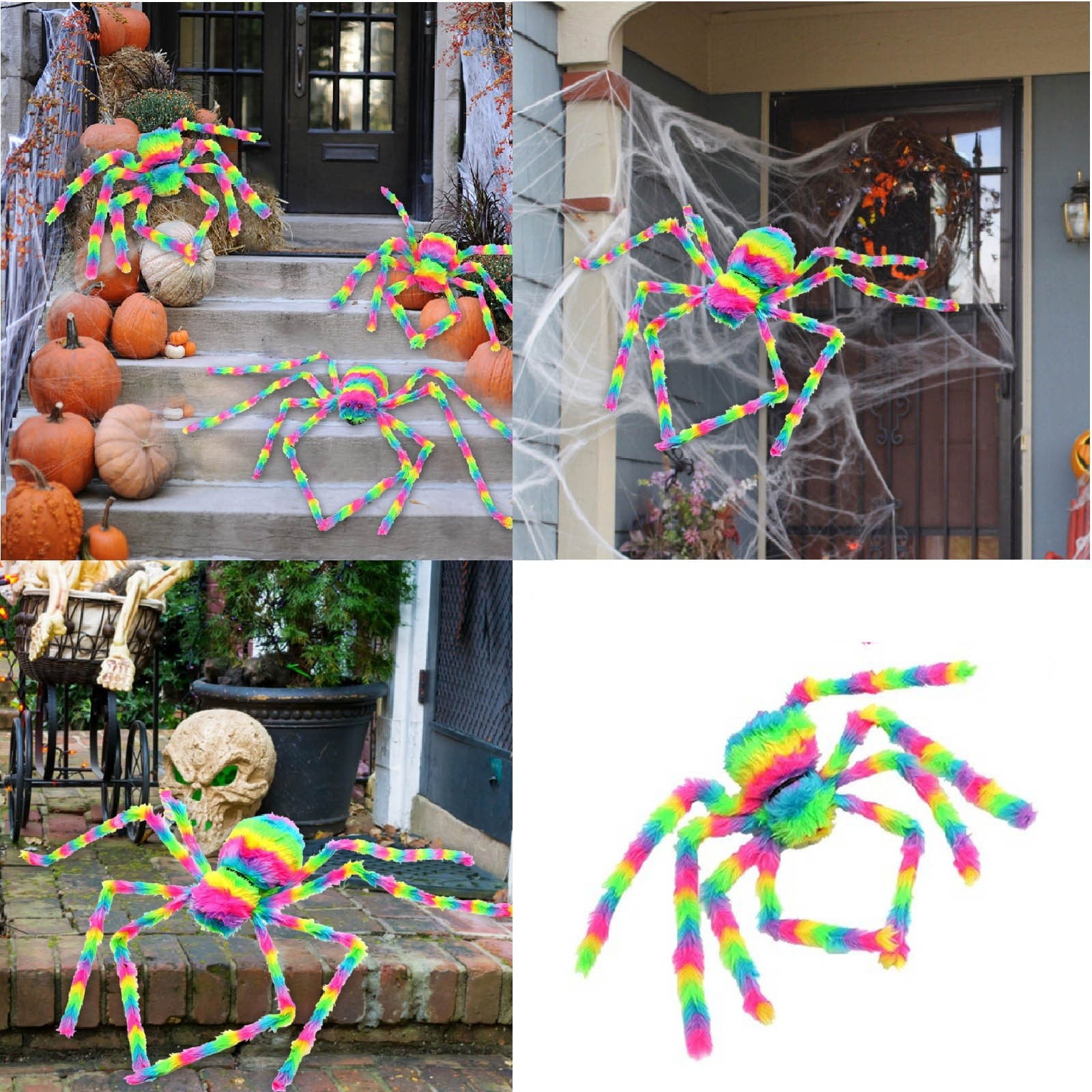 1pc Spiderr Decorations Decorations worm Outdoor Black Soft Hairy