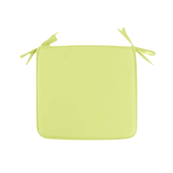 1pc Square Outdoor Chair Pads Seat Cushion, 16x16 Inch Water Resistant Garden Chair Cushions with Ties for Bistro Dining Chairs, Non-slip Thick Foam Padding for Kitchen Balcony, Yellow