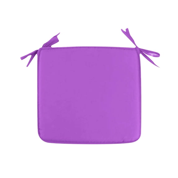1pc Square Outdoor Chair Pads Seat Cushion, 16x16 Inch Water Resistant Garden Chair Cushions with Ties for Bistro Dining Chairs, Non-slip Thick Foam Padding for Kitchen Balcony, Purple