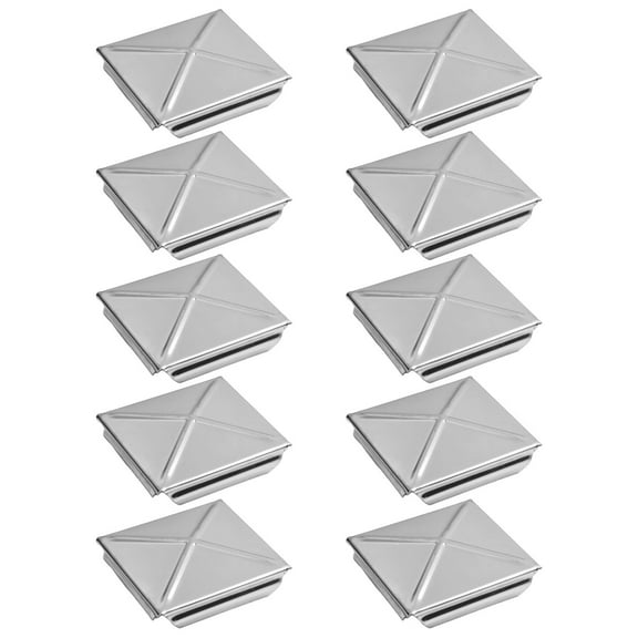 1pc Square Post Cap Stainless Steel To Steel Galvanized Cover Pyramid Shape Cap Home Garden Column Decoration Supplies 10pcs 50mm