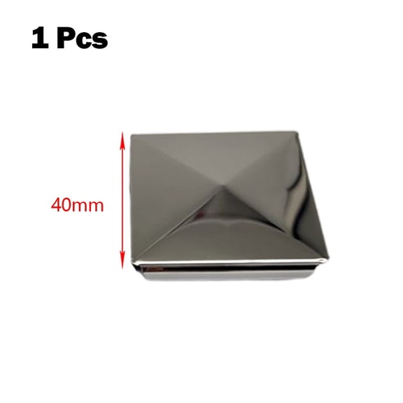 1pc Square Post Cap Stainless Steel To Steel Galvanized Cover Pyramid Shape Cap Home Garden Column Decoration Supplies