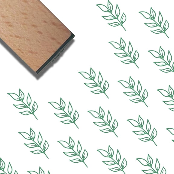 1pc Square Wooden Stamps with Rubber for DIY Scrapbooking Leaf 40x15x15mm