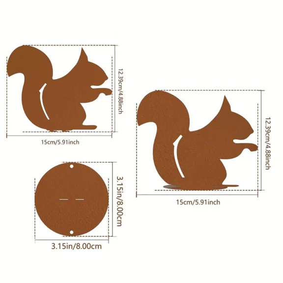 1pc Squirrel Metal Garden Stake Elegant Garden Ornament Enhance Your Yard Ideal for Fall and Outdoor Decoration