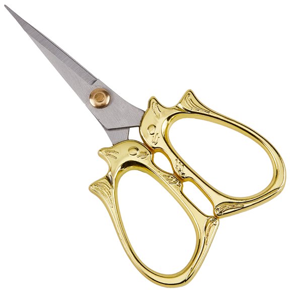 1pc Squirrel Shape Stainless Steel Scissors Embroidery Scissors Sewing Scissors Golden 11.5x6.5cm