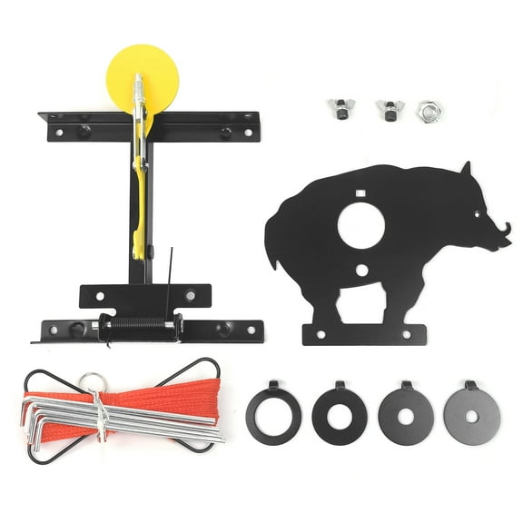 1pc Squirrel Type/ Wild Boar Type Pull Rope Reset Steel Target For Outdoor