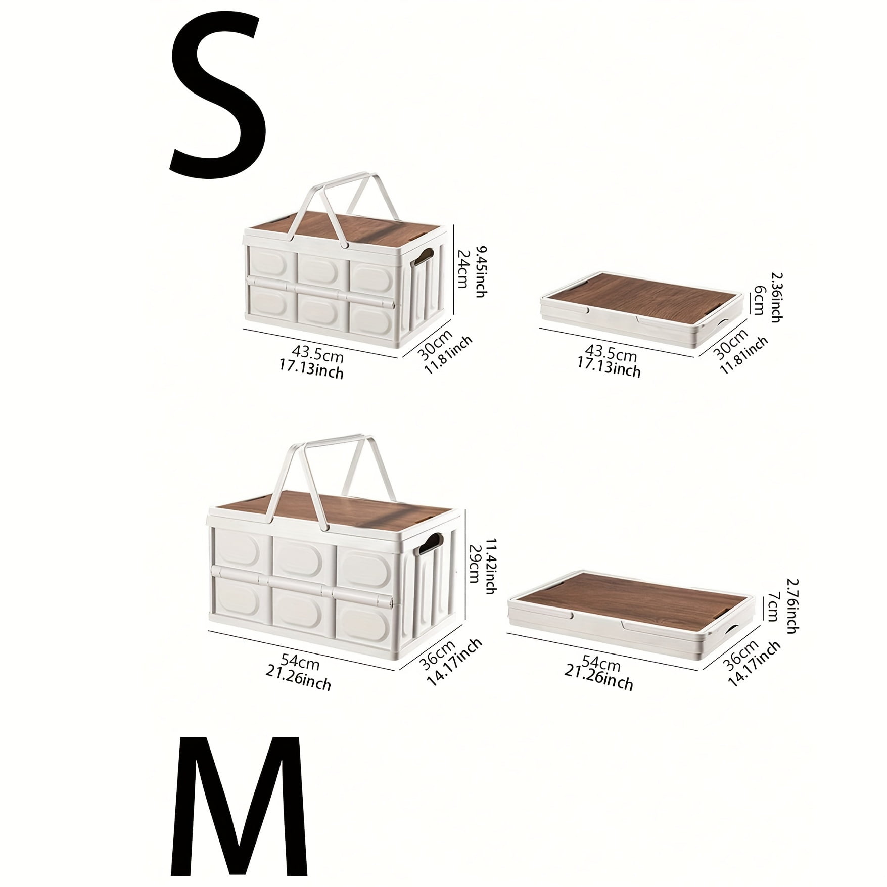 1pc Stackable Outdoor Camping Storage Box with Wooden Lid - Plastic ...