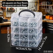 1pc Stackable Plastic Hardware Storage Box, Multi-Layer Screw Bolt Parts Sorting Box Portable Handheld Desktop Parts Storage Box