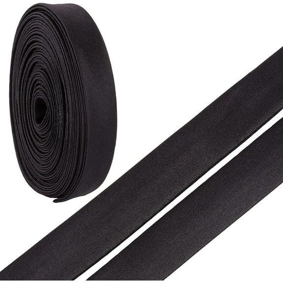 1pc Stain Ribbon Piping Strips for Clothing Decoration Black 3/4 inch(19mm) about 3.83 Yards(3.5m)/pc