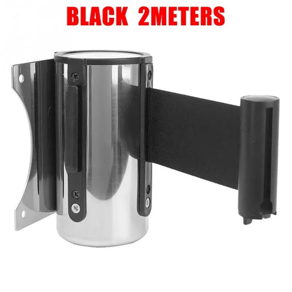 1pc Stainless Stanchion Queue Barrier Wall Mount Crowd Control Retractable Strip