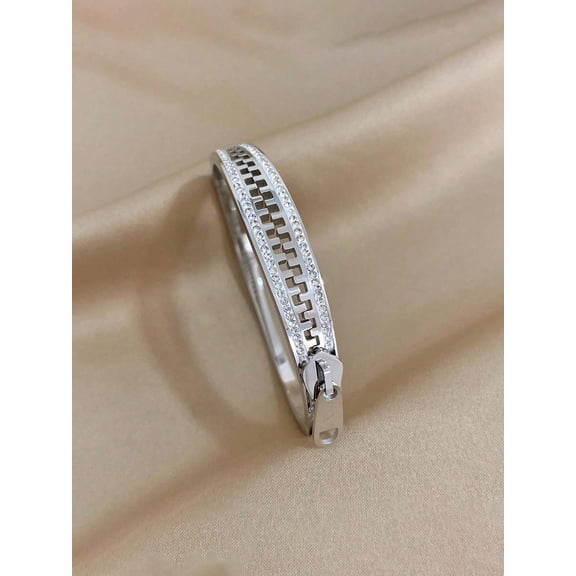 1pc Stainless Steel Bracelet, Unique Jewelry Gift For Women