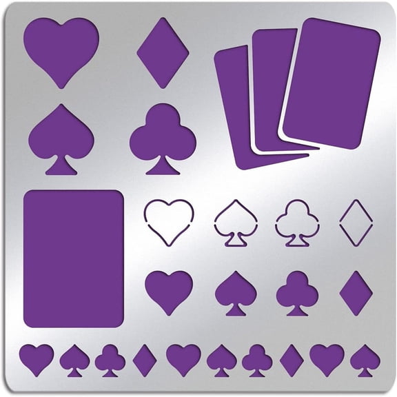1pc Stainless Steel Cutting Dies Stencils Decorative Embossing DIY Paper Card Matte Playing Card Pattern 15.6x15.6cm