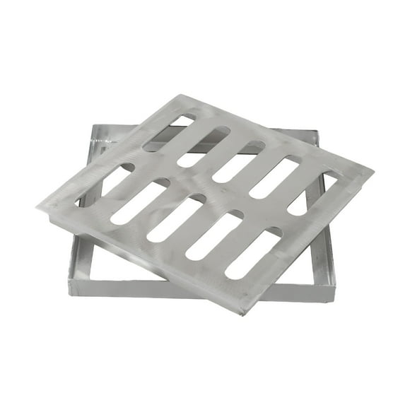 1pc Stainless Steel Drain Grate Outdoor Drainage Cover Channel Grate Rainwater Floor Drain With Frame Square Sewer Drainage Part