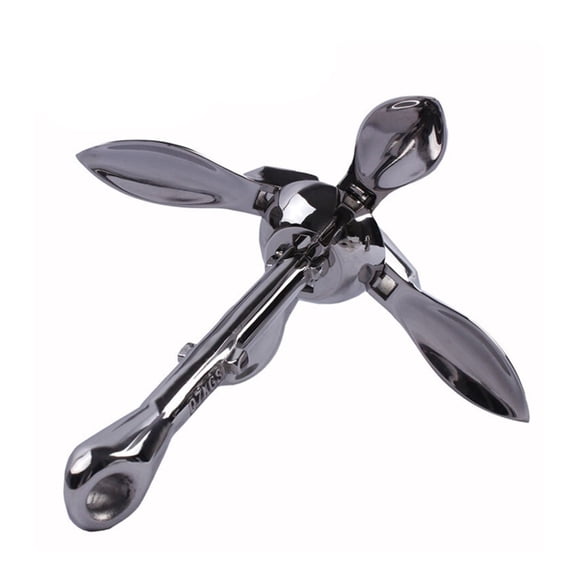 1pc Stainless Steel Durable Boat Folding Grapnel Anchor 0.7KG Docking Hardware for Boat Marine Yacht