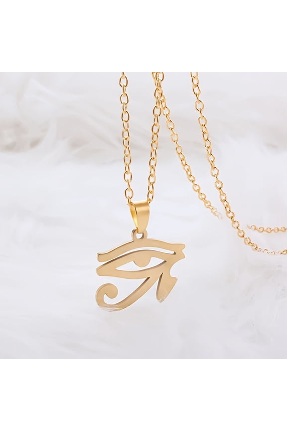 1pc Stainless Steel Fashion Creative Horus Eye Necklace for Men And Women, Lucky Talisman for Women, Jewelry Accessories, Jewelry Gifts