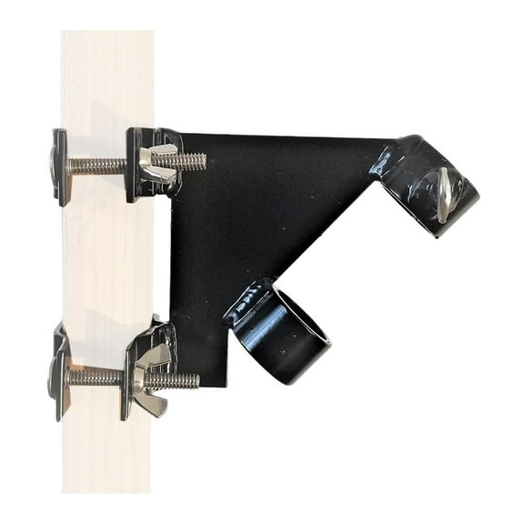 1pc Stainless Steel Flag Pole Bracket Black Flag Pole Holder No Drill Design For Balcony Railings/decks/metal Porch Railings/RVs