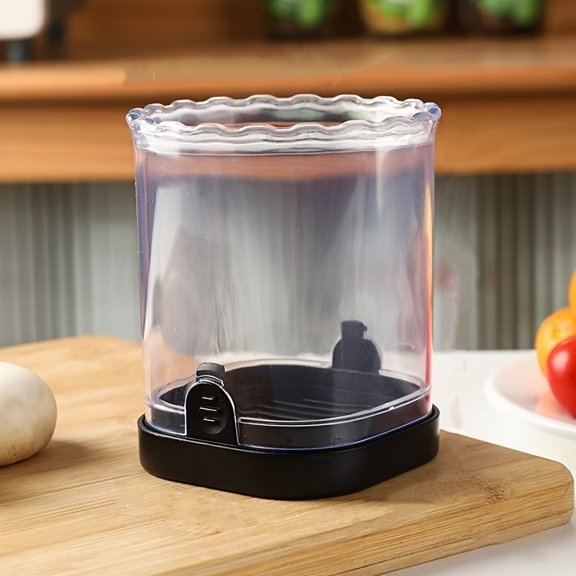 1pc Stainless Steel Fruit Slicer, Multifunctional Strawberry Slicer, Vegetable Chopper, Manual Push Plate Quick Slicing Cup, Rectangular Blade, Vegetable Slicer with Container, Essential Kitchen