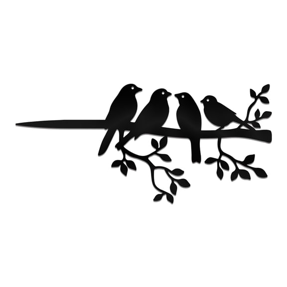 1pc Stainless Steel Garden Stake Ground Insert Decor for Yard Lawn Garden Decoration Black Bird 140x300x2mm