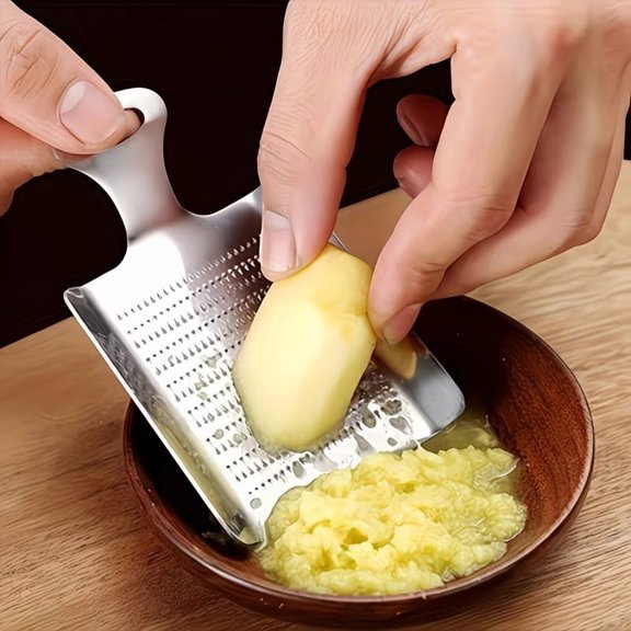 1pc Stainless Steel Garlic and Ginger Grater - Essential Kitchen Tool for Effortless Cooking