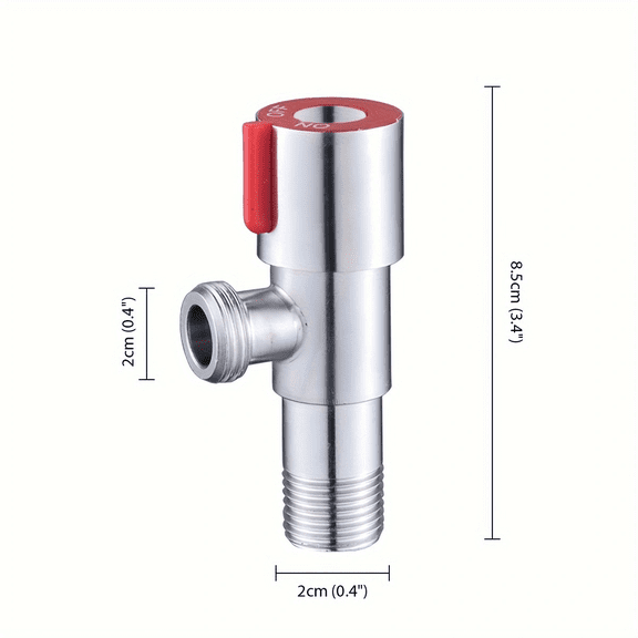 1pc Stainless Steel Hot And Cold Angle Valve, Large Flow Drain Toilet Water Stop Valve Triangle Valve Switch