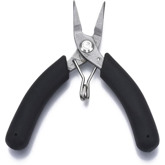 1pc Stainless Steel Mini Diagonal Cutting Pliers Flush Cutter Ferronickel with PVC Handle Black 100x85x13mm