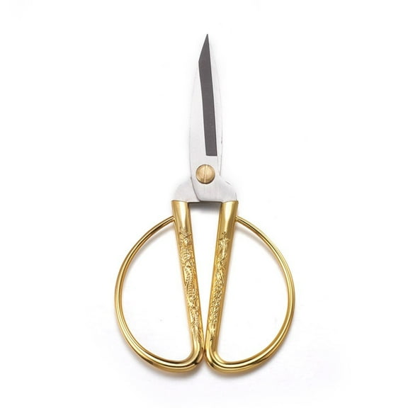 1pc Stainless Steel Scissors with Zinc Alloy Handle Golden 18.8x9.5x1.15cm