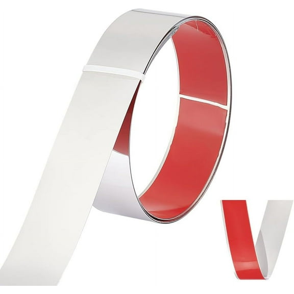 1pc Stainless Steel Self-Adhesive Flexible Molding Trim Ceiling Molding Wall Trim for Furniture Door Wardrobe Home Decorations Stainless Steel Color 50x1mm