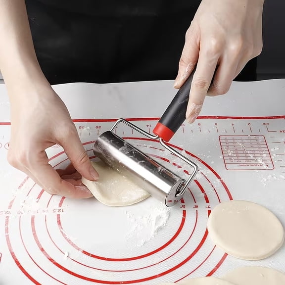 1pc Stainless Steel T-Shape Rolling Pin - Versatile Baking and Dumpling Roller for Kitchen and Restaurant Use, Ideal for Pizza, Bread, and Cookies