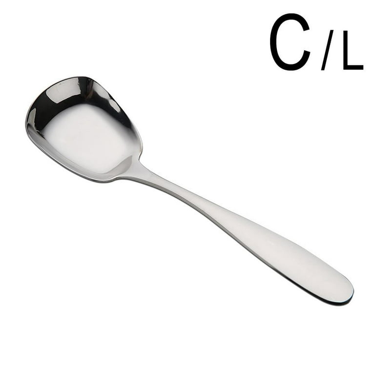 1pc Durable Serving Spoon, Stainless Steel Square Head Large Size