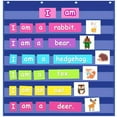 thumbnail image 1 of 1pc Standard Pocket Chart For Classroom, Sight Words Pocket Chart, Homeschool Teaching Supplies 7 Pocket Chart (Blue), 1 of 8