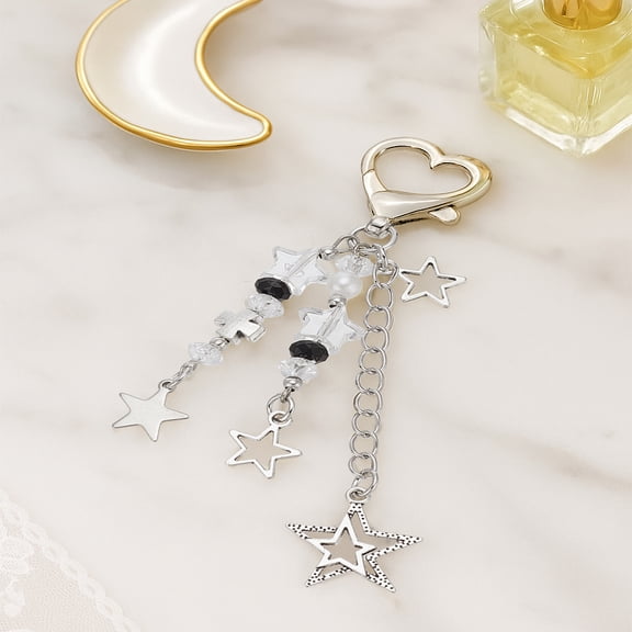 1pc Star Alloy Resin Pendant Decorations Platinum 103mm