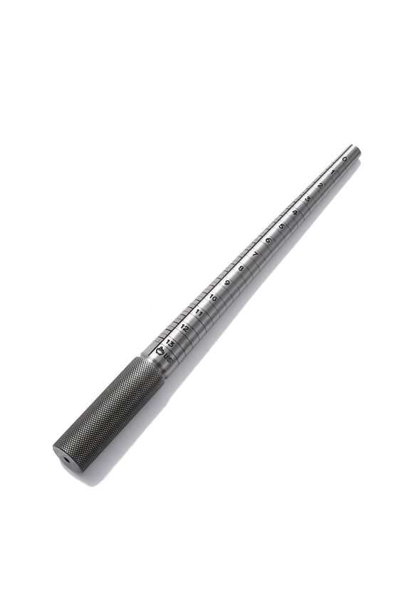 1pc Steel Ring Sizer Mandrel Ring Gauge Platinum 29.3x2.45cm