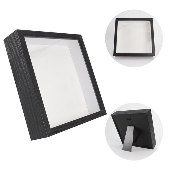 1pc Double Sided Glass Photo Frame Black Creative Table Decoration