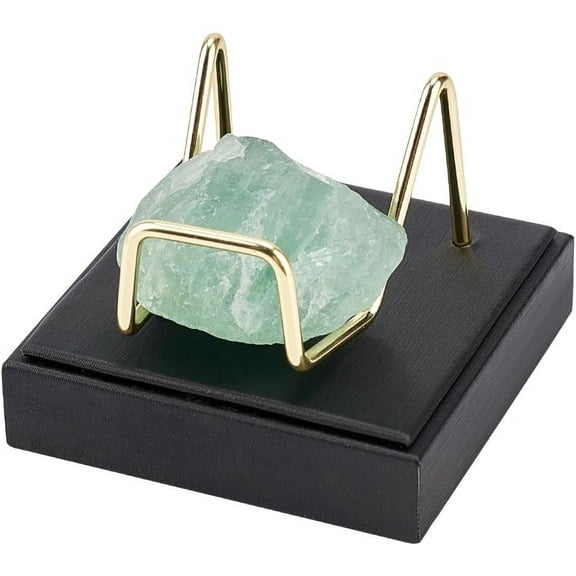1pc Stone Display Stand with Black PU Leather Base 7x7x5.2cm Gold Metal Arm Display Stand Mineral Specimens Display Easel Holders for Rare Stones Gemstones Agates Rocks Crystal Ball