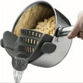 thumbnail image 1 of 1pc, Strainer, Silicone Pot Strainer, Adjustable Silicone Clip On Strainer For Pots Pans And Bowls, Kitchen Pot Strainer, Hand Held Pot Drainer, Fruit Washing Filter For Noodles Pasta Veggies, 1 of 4