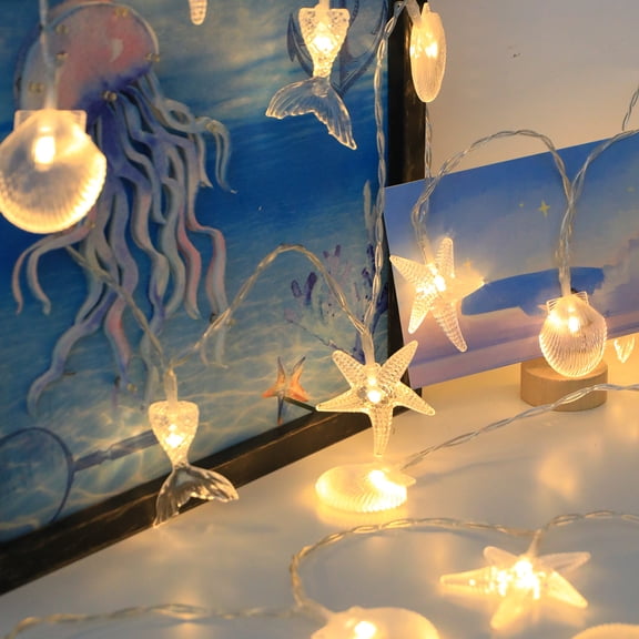 1pc String Light Seashell Marine Animals Mixed Light For Bedroom Party Birthday Wedding Led Light String Lamp