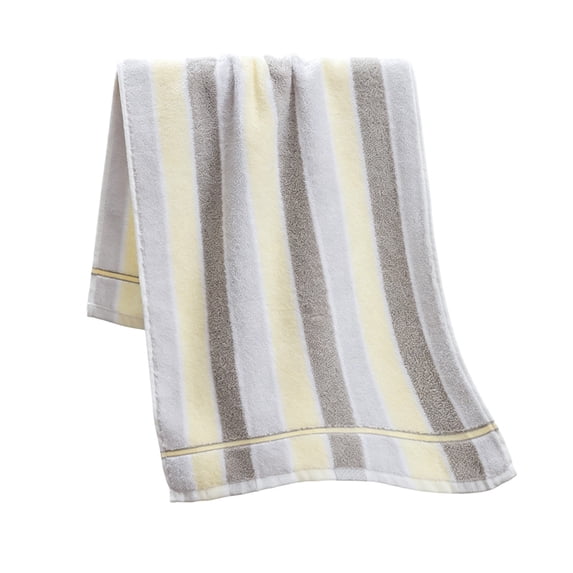 1pc Stripe Cotton Towels for Bathroom, Large 27 x 13 Inch, Soft and Absorbent Hand Dry Towels, Home Soft Towel for Hotel, Bath, Gray