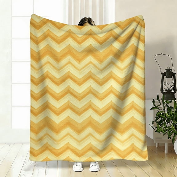 1pc Style Turkish Zigzag Pattern Throw Flannel Blanket, Soft Warm Comfortable Sofa Bed Office Blanket, Hypoallergenic Polyester Throw, Machine Washable.