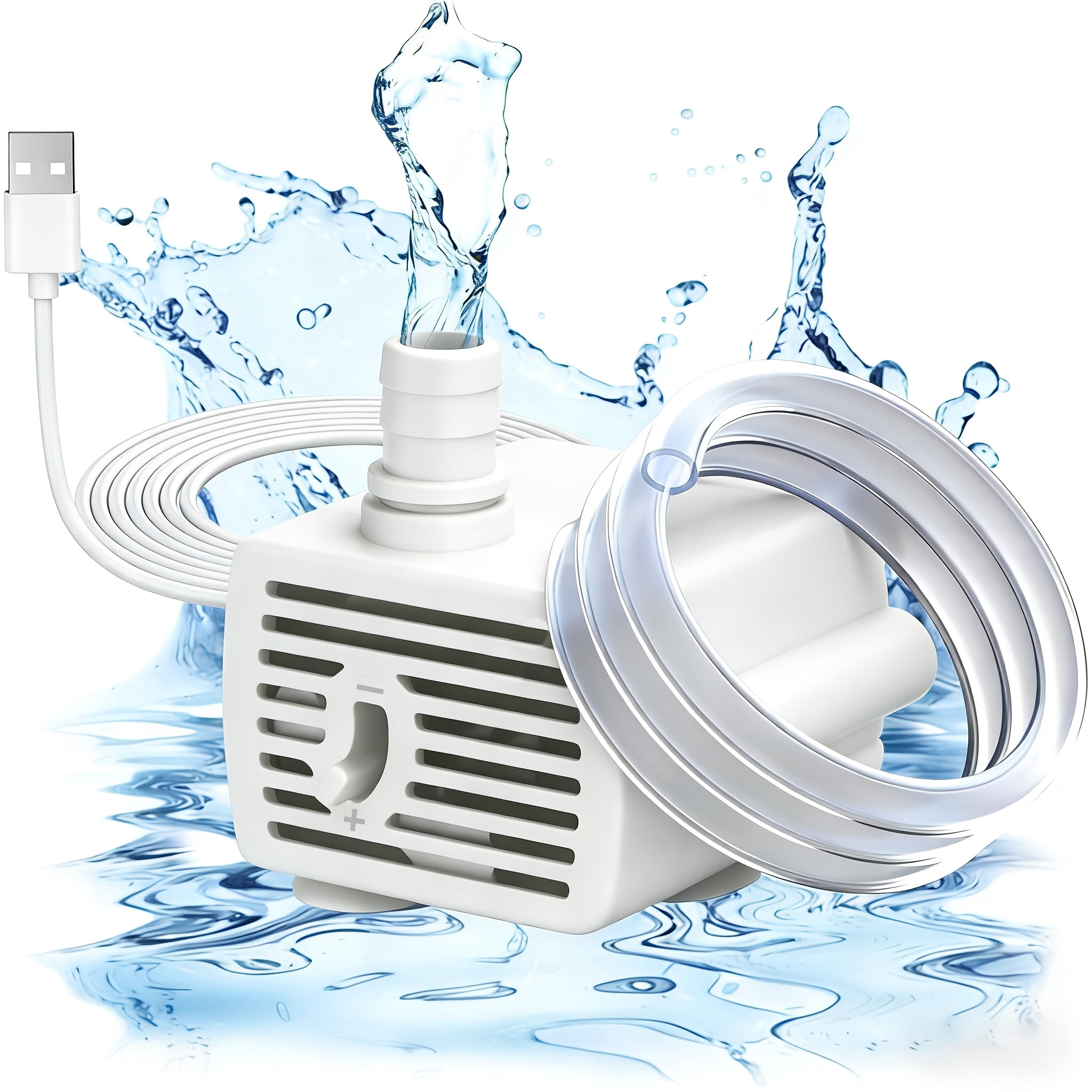 1pc Submersible Water Pump, Ultra Quiet IPX8, Compact Circulation Pump for Fish Tank Aquarium, Outdoor Pond Fountain & Hot Spring, White