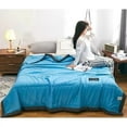 thumbnail image 1 of 1pc Summer Cooling Blanket for Bed, Cold Blanket for Sleeping Cooling Bed Sheets Lightweight Ice Throw for Hot Sleepers & Night Sweats, Keep Dry and Cool for Car Nap Travel Sofa, 78.7×55.1In, Blue, 1 of 8